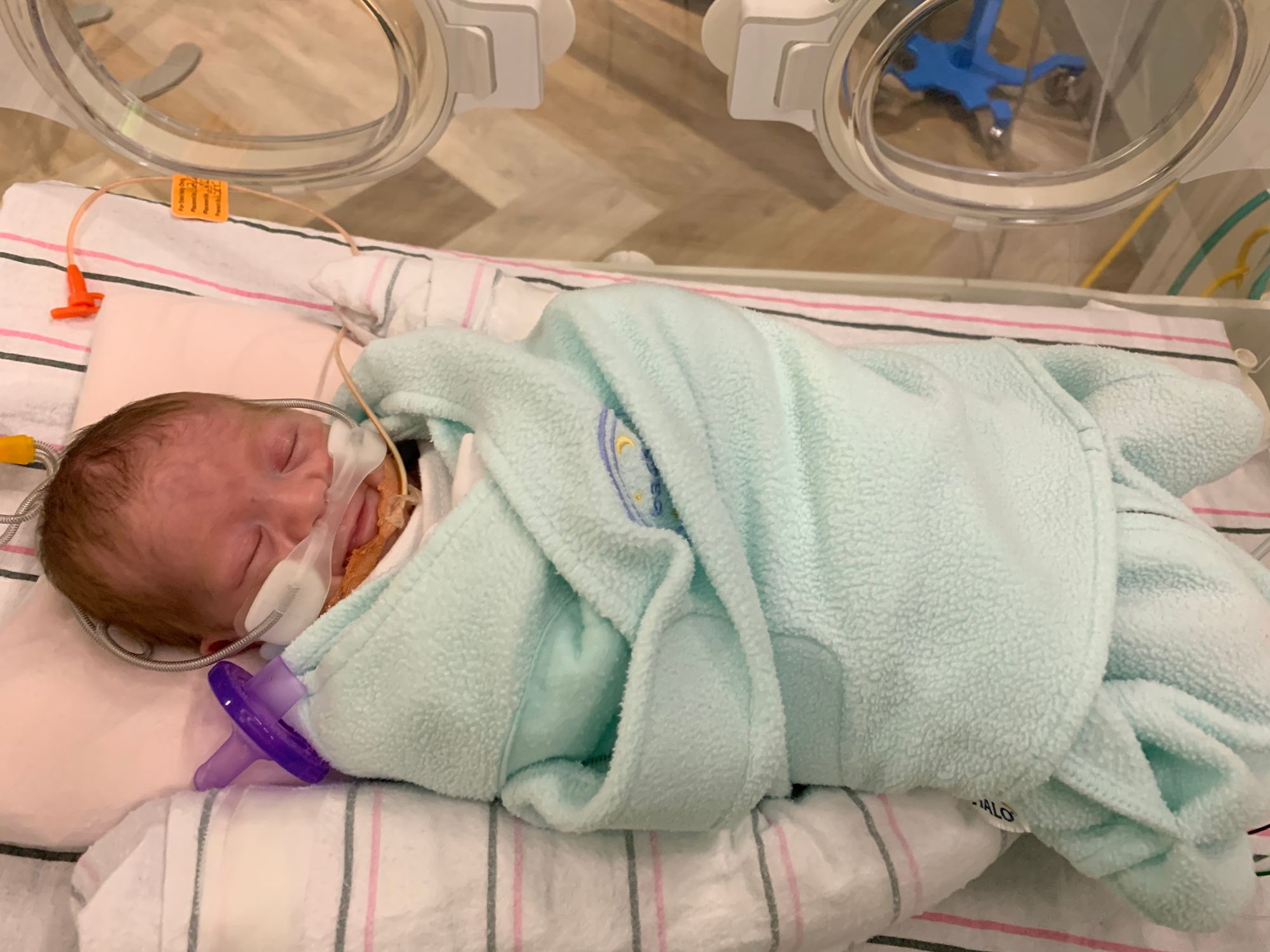 Jan 17: 32 weeks Leo makes smile faces